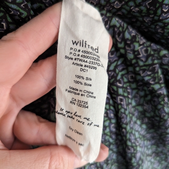 Wilfred 100% silk green printed tunic (size S) - Picture 6 of 7